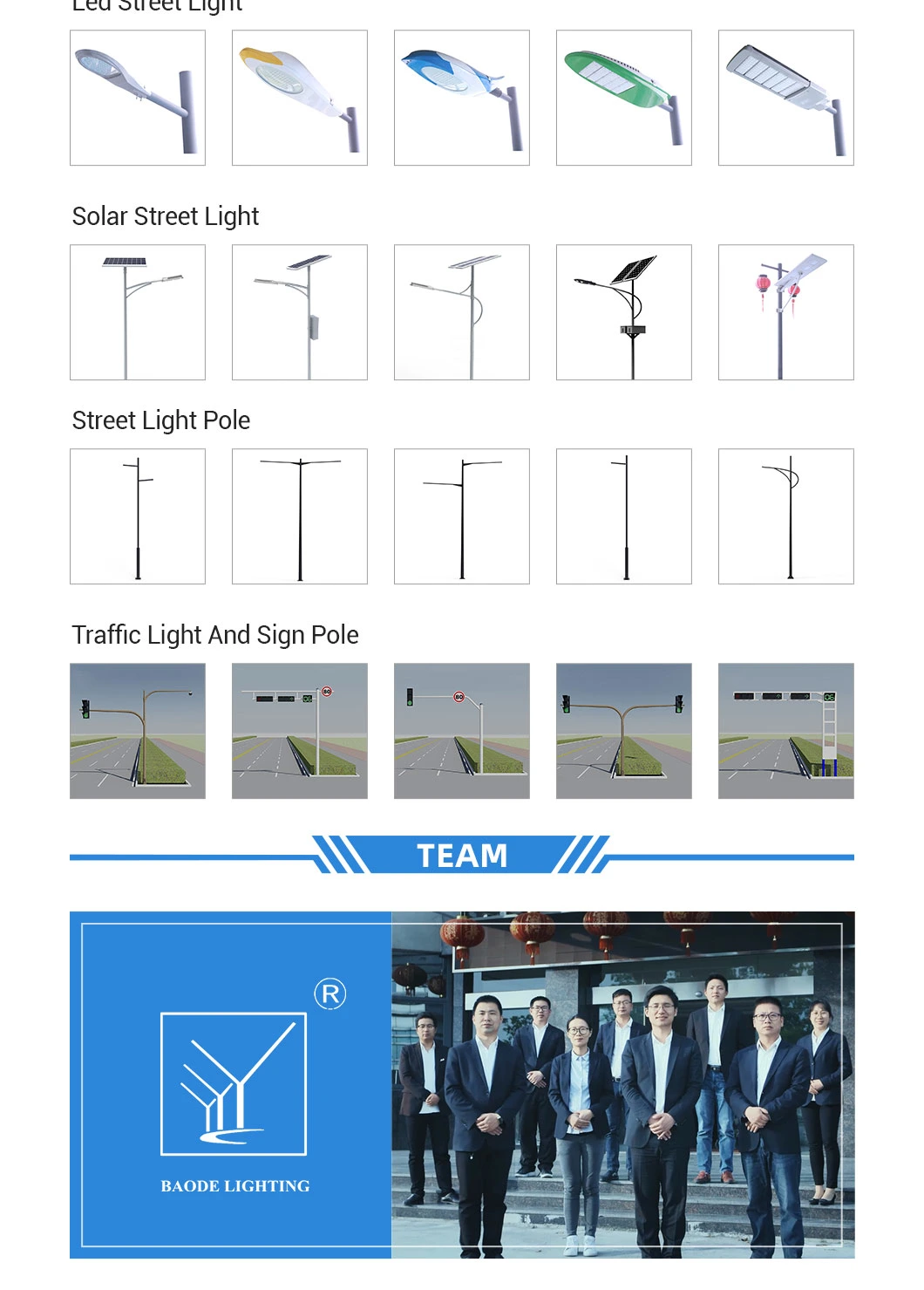 Stadium Floodlighting Galvanized Steel/Metal High-Mast Solar Street Light Pole with Factory Price