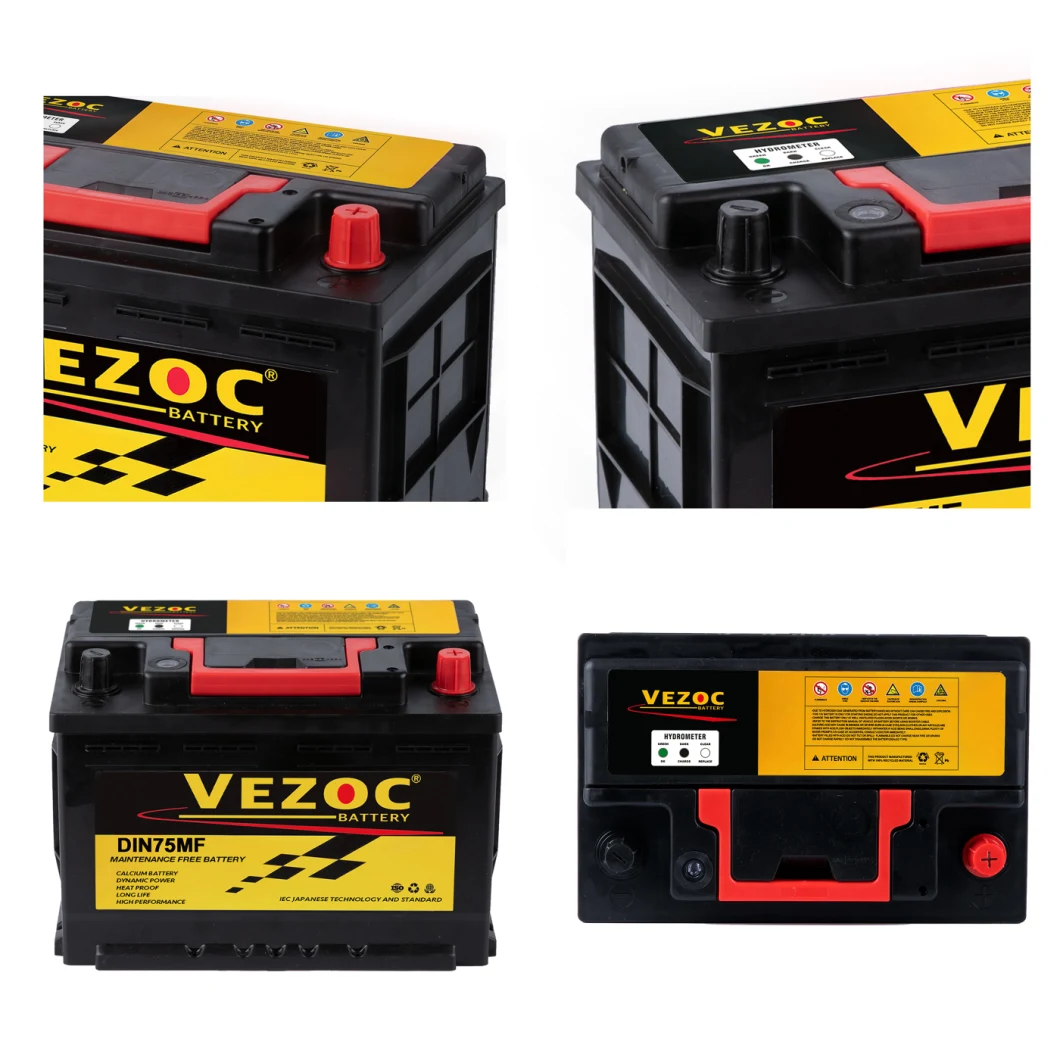 DIN75 Mf/Maintenance-Free Car Battery Manufacturer 12V75ah for Auto Automobile Truck Power Best Wholesale Price