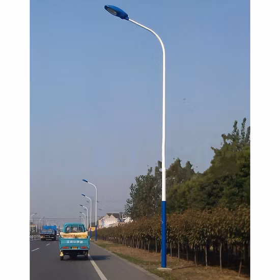 カスタマイズされたソーラー街路灯/LED/トール/ポール/照明/ラウンドランプ/ポリゴンコーンオクタゴン/ウォーム/DIP/ソーラー街路照明Ploeと亜鉛メッキ鋼ポール